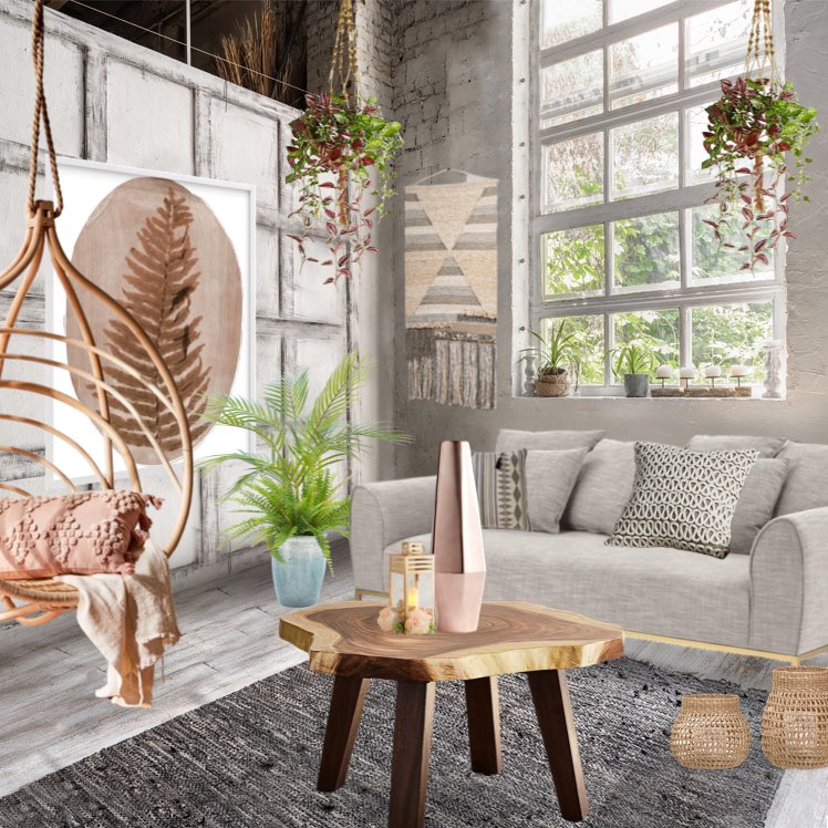 #challenge #pro #bohemian #living #boho #minimalistart #cozyspace #neutrals #wood #greenery #simplicity #livingroom #bohovibes #hello #minimalistdecor #pinkandgrey 