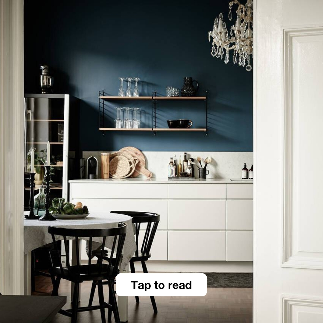 Kitchen with A Petrol Blue Wall