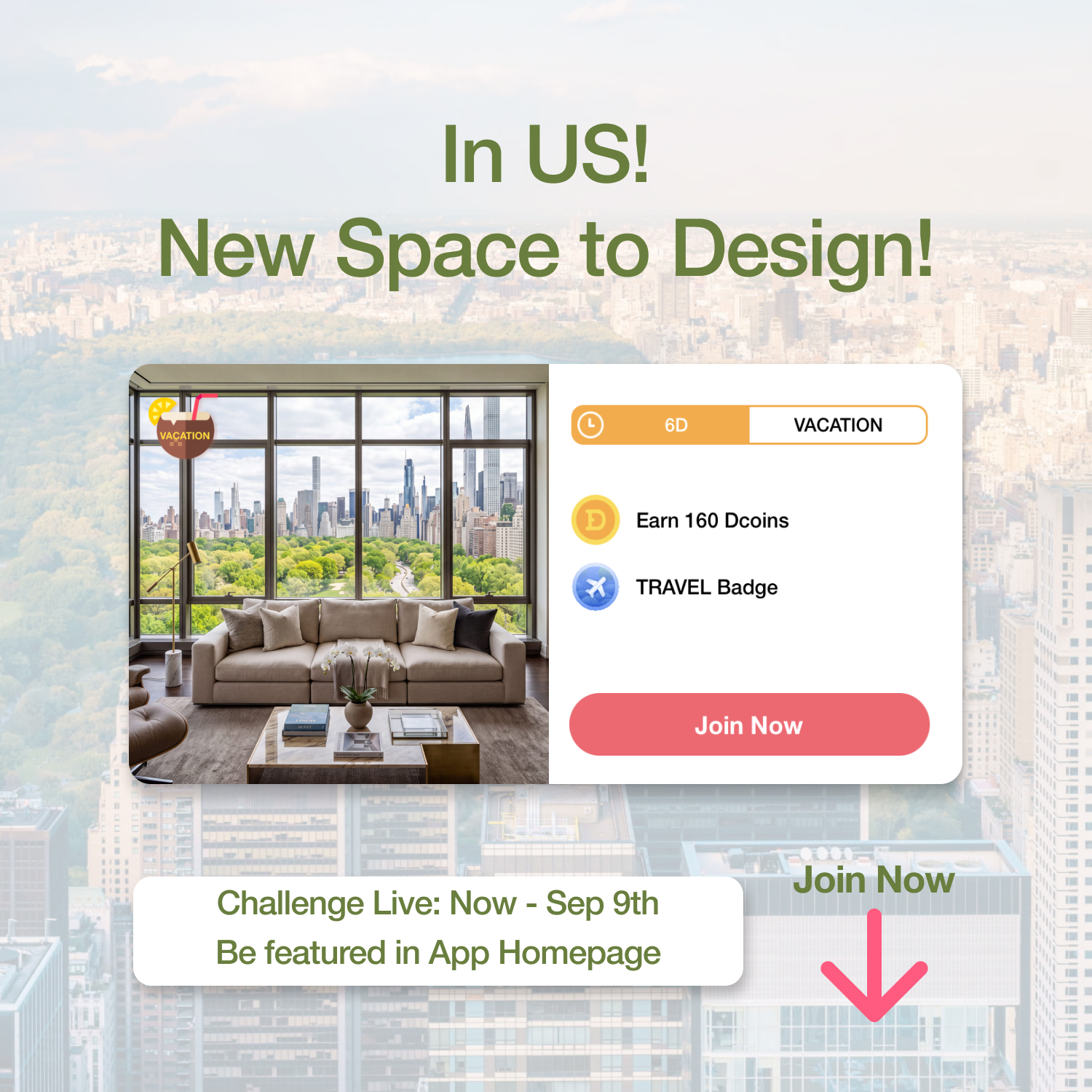 Calling all creative designers! A new vacation design game lives from now to Sep 9th, 2026. We can’t wait to see your amazing designs light up our app home page! Join now and publish your fantastic design! #decormattersdesign #vacation