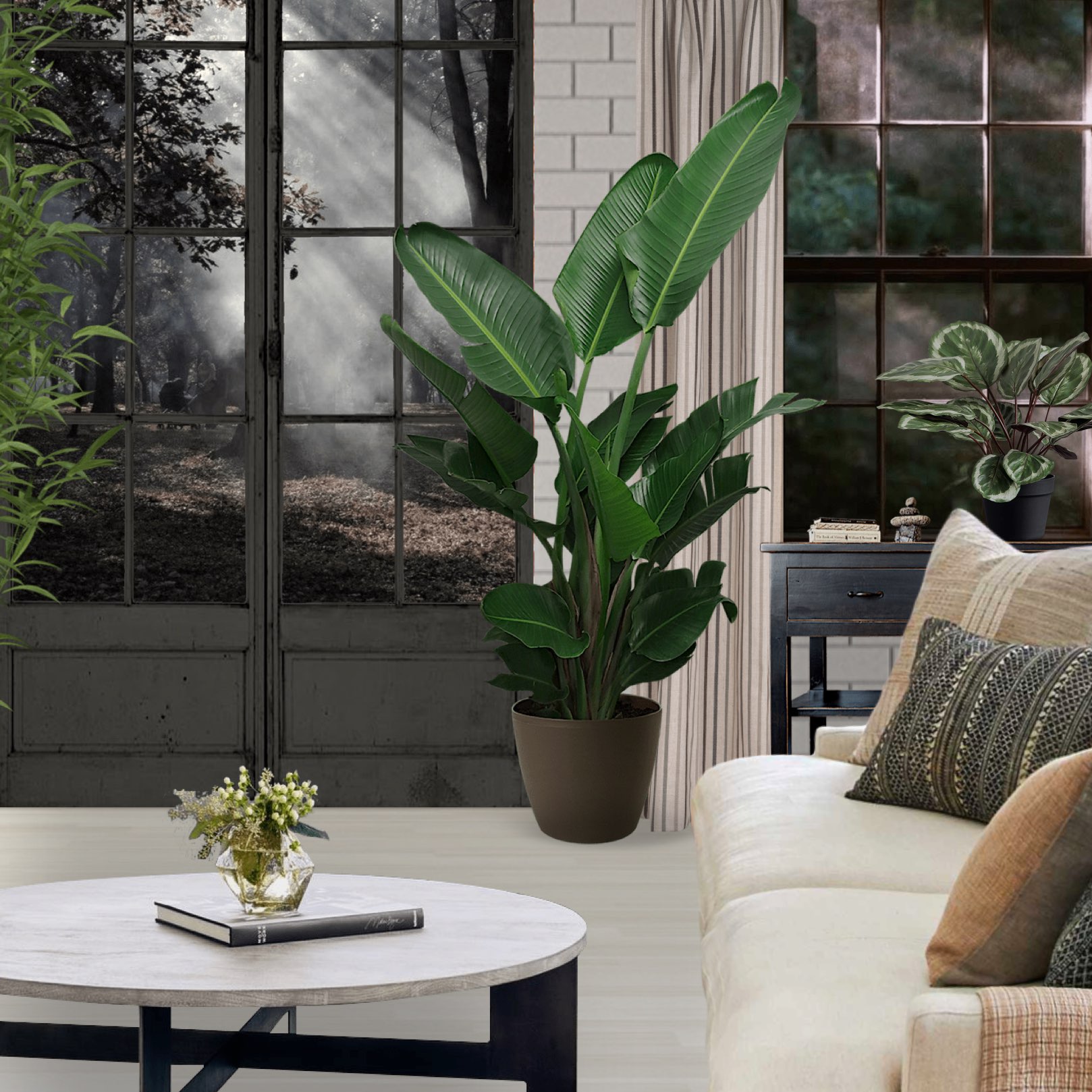 🌿 #weekend #sunday #smoothvsrough #dining #living #dark #moody #view #plants