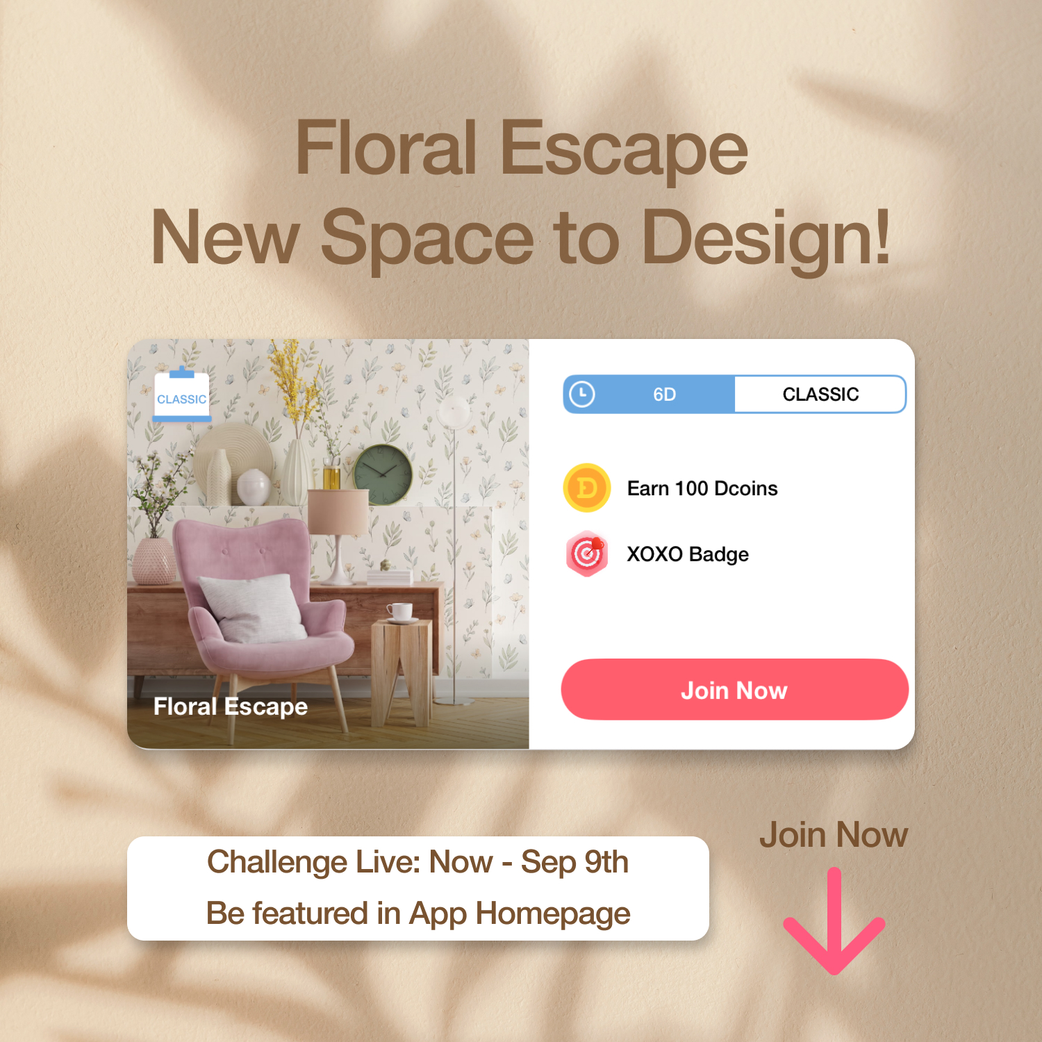 Calling all creative designers! A new classic design game lives from now to Sep 9th, 2026. We can’t wait to see your amazing designs light up our app home page! Join now and publish your fantastic design! #decormattersdesign #classic