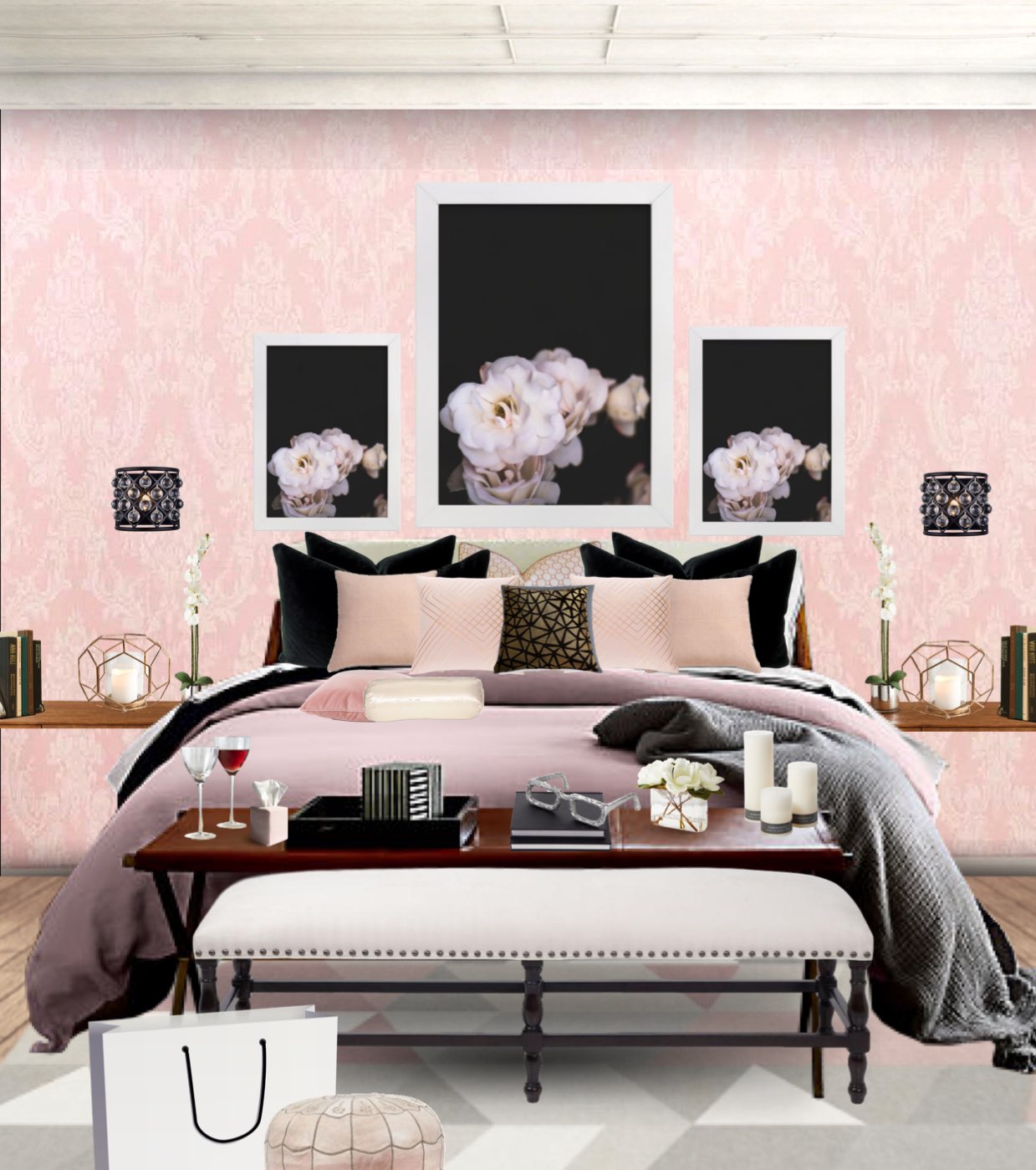 #bedroom #bedroomdesign #pinkbedroom 