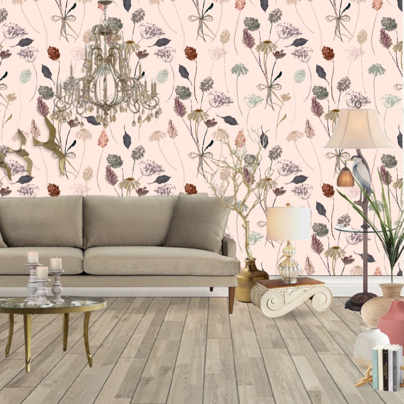 Botanical boquet living room with my wallpaper. #flowers #flowersharing #flowershop #flowersandplants #flowersmood #pink #pinkyvibes #pinkbedroom #botanicals  #botanical 