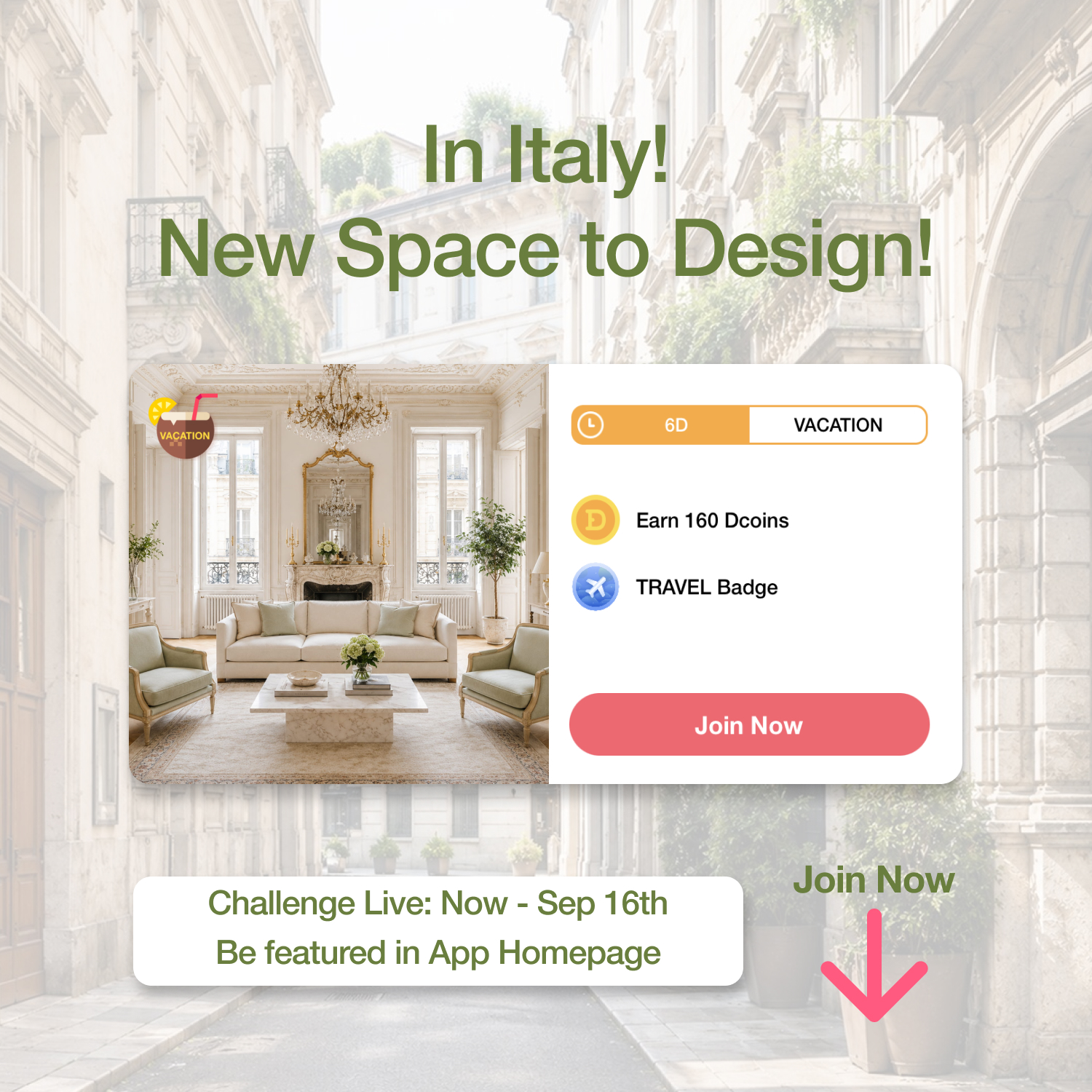 Calling all creative designers! A new vacation design game lives from now to Sep 16th, 2026. We can’t wait to see your amazing designs light up our app home page! Join now and publish your fantastic design! #decormattersdesign #vacation