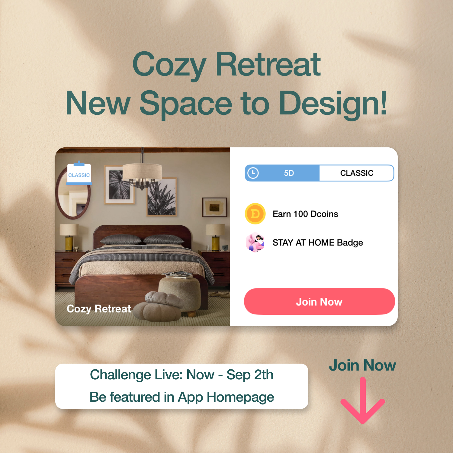 Calling all creative designers! A new classic design game lives from now to Sep 2nd, 2026. We can’t wait to see your amazing designs light up our app home page! Join now and publish your fantastic design! #decormattersdesign #classic