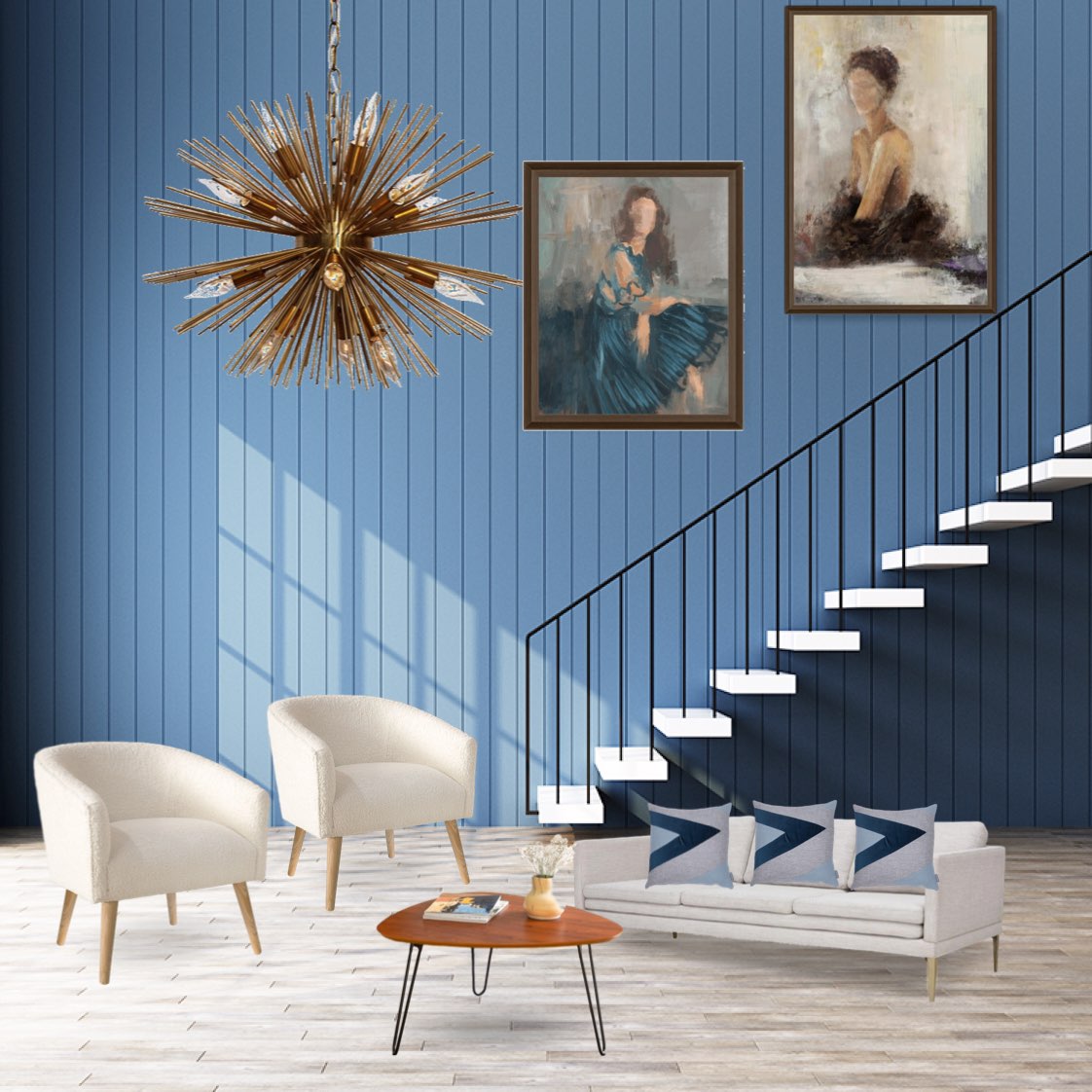 #classic #challenge #toneofblue #living #stair #blue 